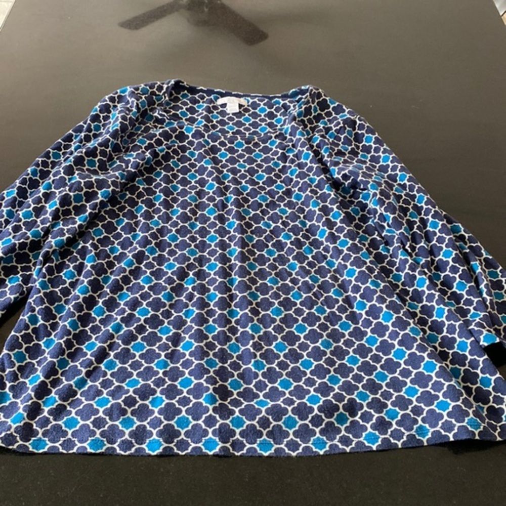 3/4 Sleeve Blouse From Charter Club Petite Xl It’s A Soft Pima In 2 Blues